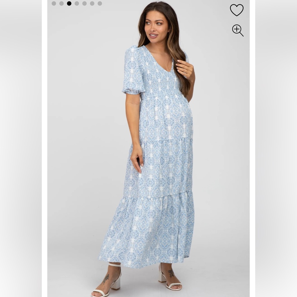 Blue Patterned Women's Dress